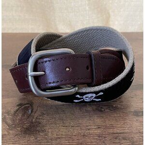 The Belted Cow Co Boys Kids Belt Pirate Flag Skull & Crossbones Preppy 24" to 27